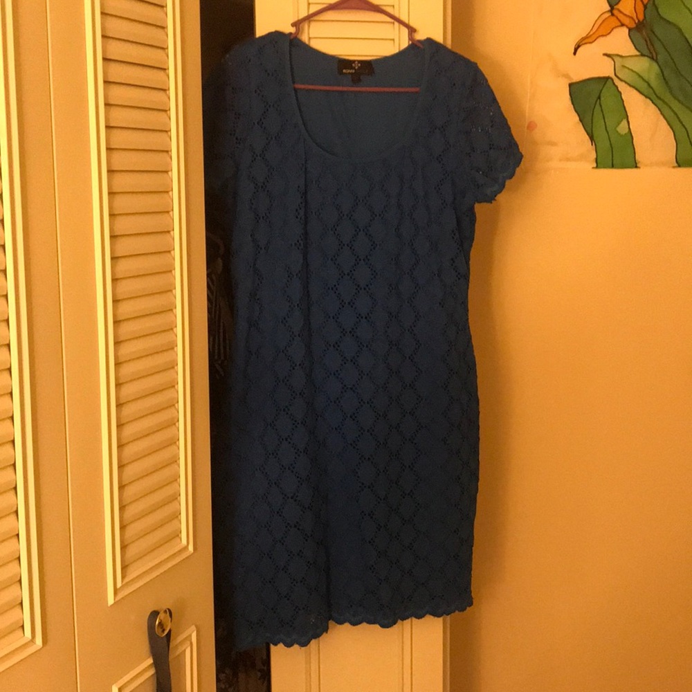 Mid length blue patterned dress